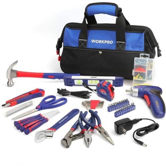 125-Piece Household Tool Kit – 3.6V Rechargeable Screwdriver w/ 13" Tool Bag - Picture 2 of 7